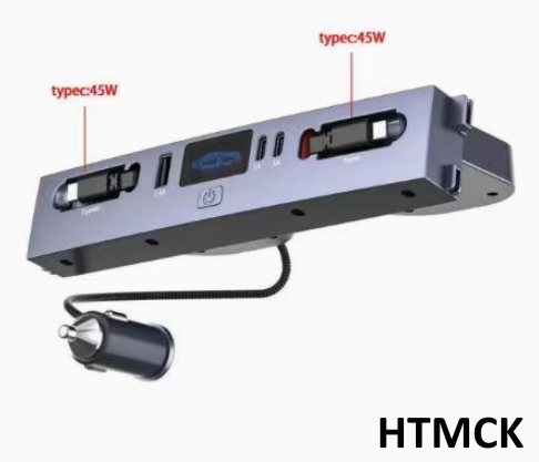 Usb Hub Type C - Carregador de Carro Multi-Portas, Adaptador de