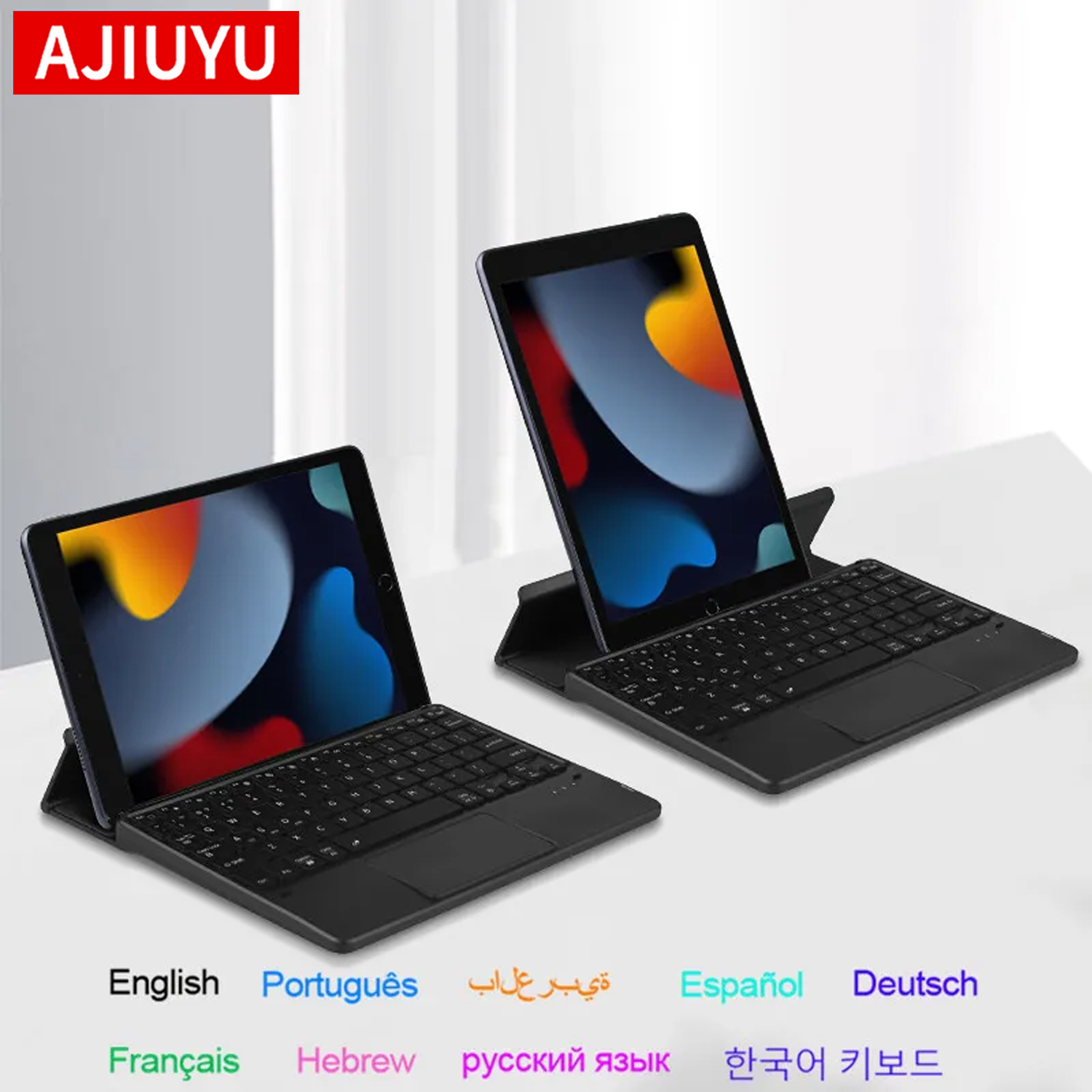 Tablet Accessories Kit - Teclado Bluetooth dobrável AJIUYU com touchpad