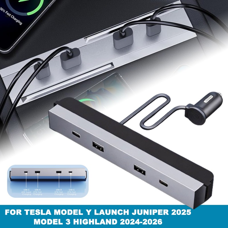 Usb Hub Type C - Adaptador de Carro para Console Central,