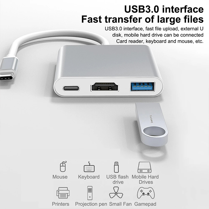 Hub USB Tipo C 3 em 1 para HDM - Tablet Accessories For Samsung avaliação e preço