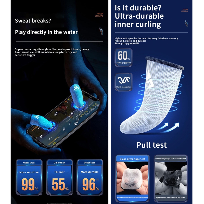 1 par gamer dedo mangas sweatp - Tablet Gaming Accessories avaliação e preço
