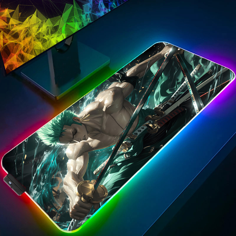 Uma peça zoro mouse pad rgb ac - Tablet Gaming Accessories avaliação e preço