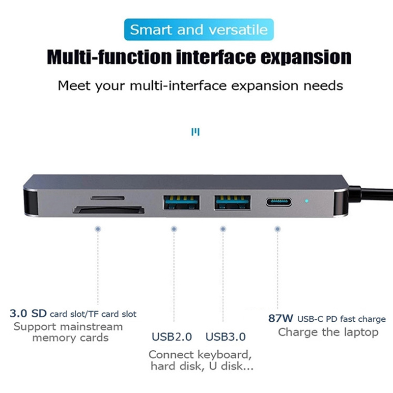 6 em 1 pd tipo c docking stati - Usb Hub Type C avaliação e preço